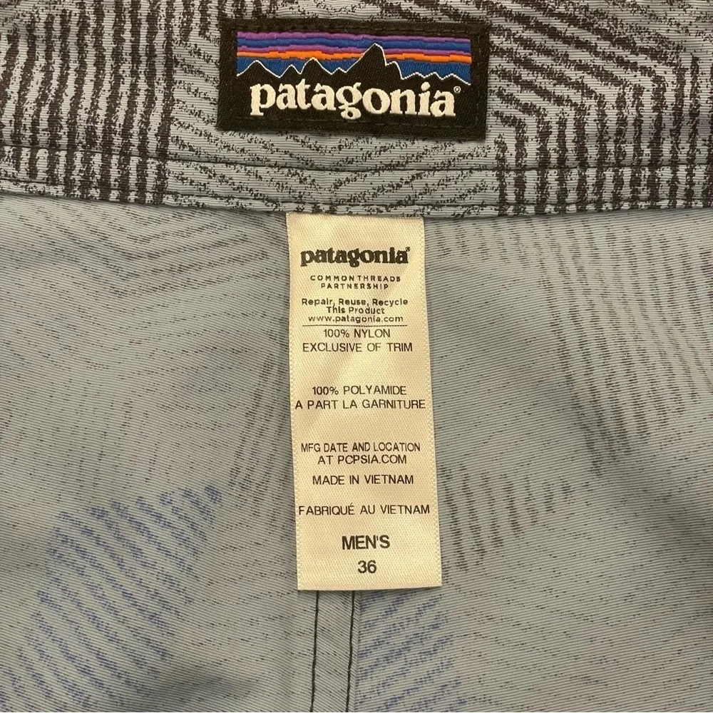Men’s Patagonia Wavefarer Board Shorts Gridley Leaden Blue Size 36